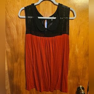 ANA A New Approach Red And Black Lace Sleeveless Top Size 2X